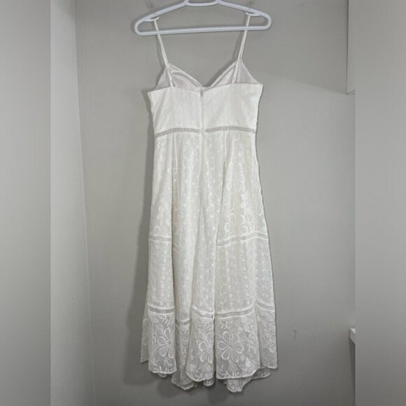 Forever New White Lace Embroidery Midi Dress Sleeveless size 4 - Picture 4 of 9